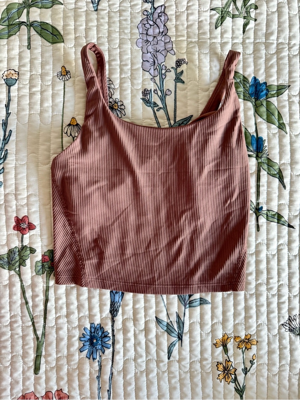 Old Navy Ribbed Square-Neck Cropped Tank Top - Dusty Rose